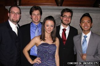 Concordia’s gold-medal Debate Team from the 2010 Jeux du Commerce (from left to right): Chris Daigle, Joe Little, Aude Olivia-Dufour, Mike Lombardi, and Johnnie Vu.